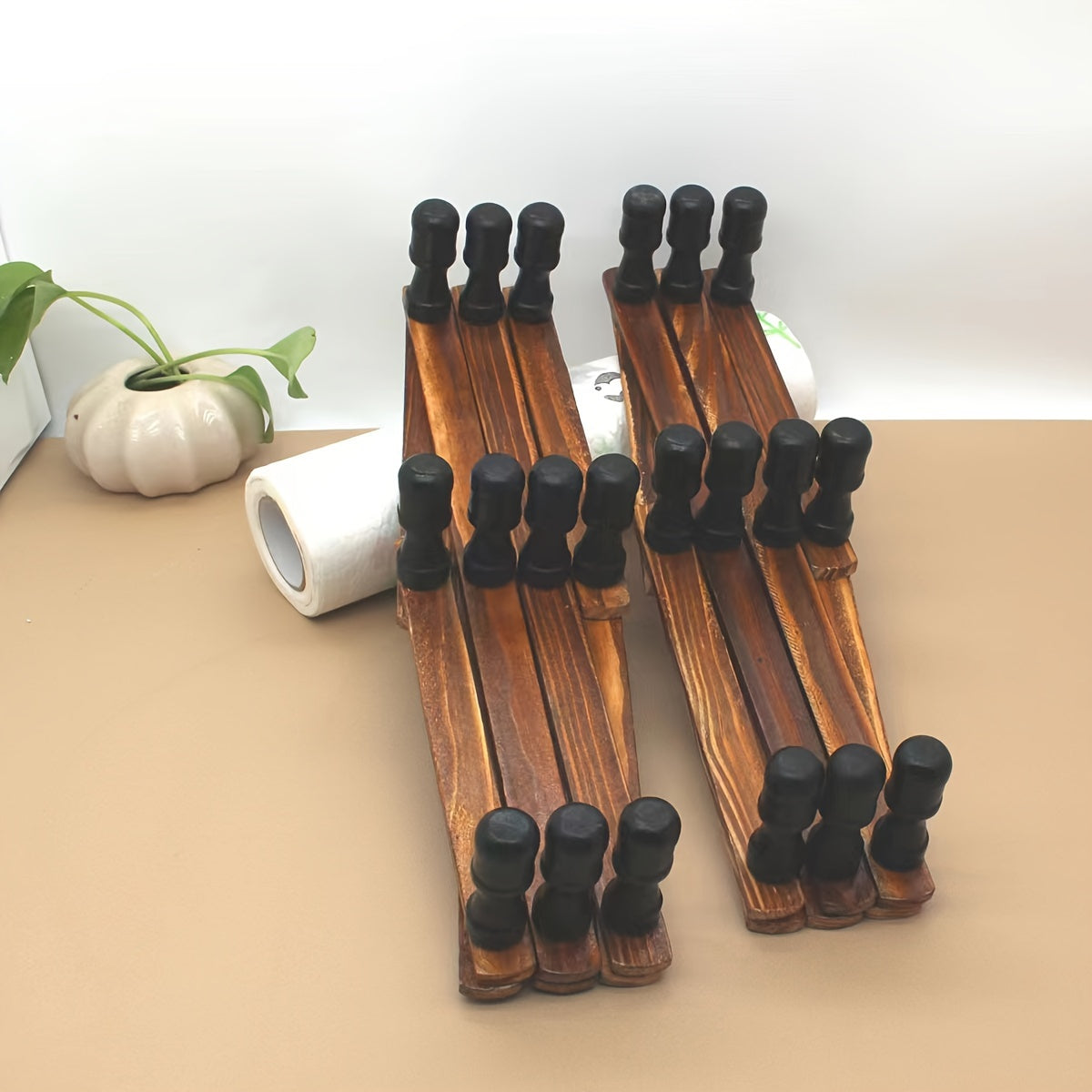 Gancho de pared retráctil de madera para bolsas, toallas, ropa y sombreros