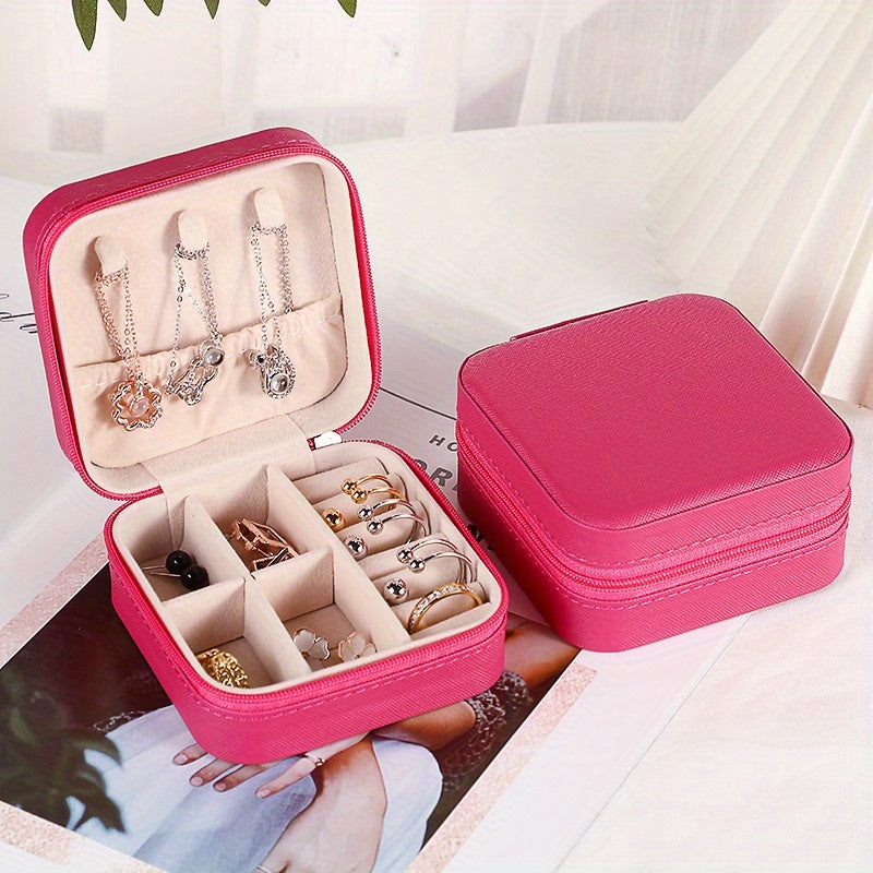 Portable Leather Jewelry Organizer for Earrings Rings and Necklaces