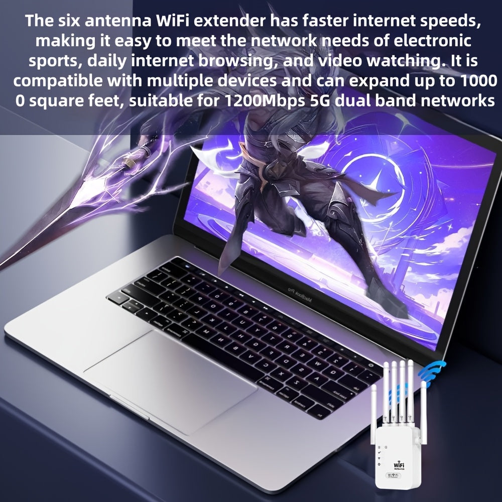 High-Performance 300Mbps WiFi Repeater with 360° Antennas Ethernet Support Indoor Outdoor