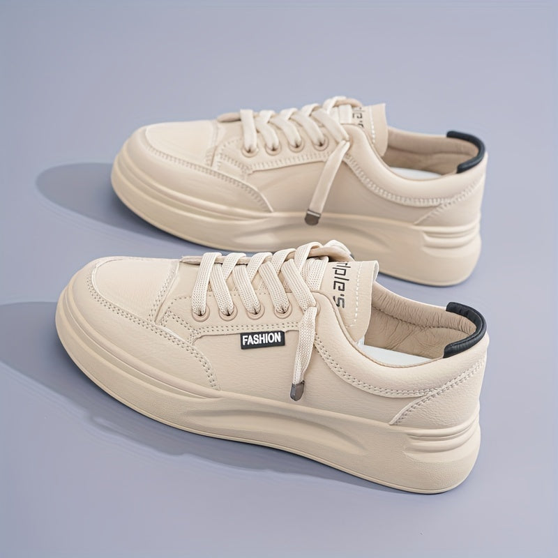 Women's White Breathable Sneakers for Running Casual and Skateboarding