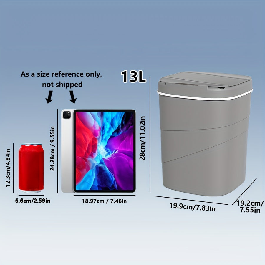 Универсальная мусорная корзина, подходящая для использования на кухне и в ванной, с крышкой, открывающейся по сенсору. Идеально подходит для пищевых отходов и отходов из ванной, таких как бумажные полотенца, волосы и косметика.