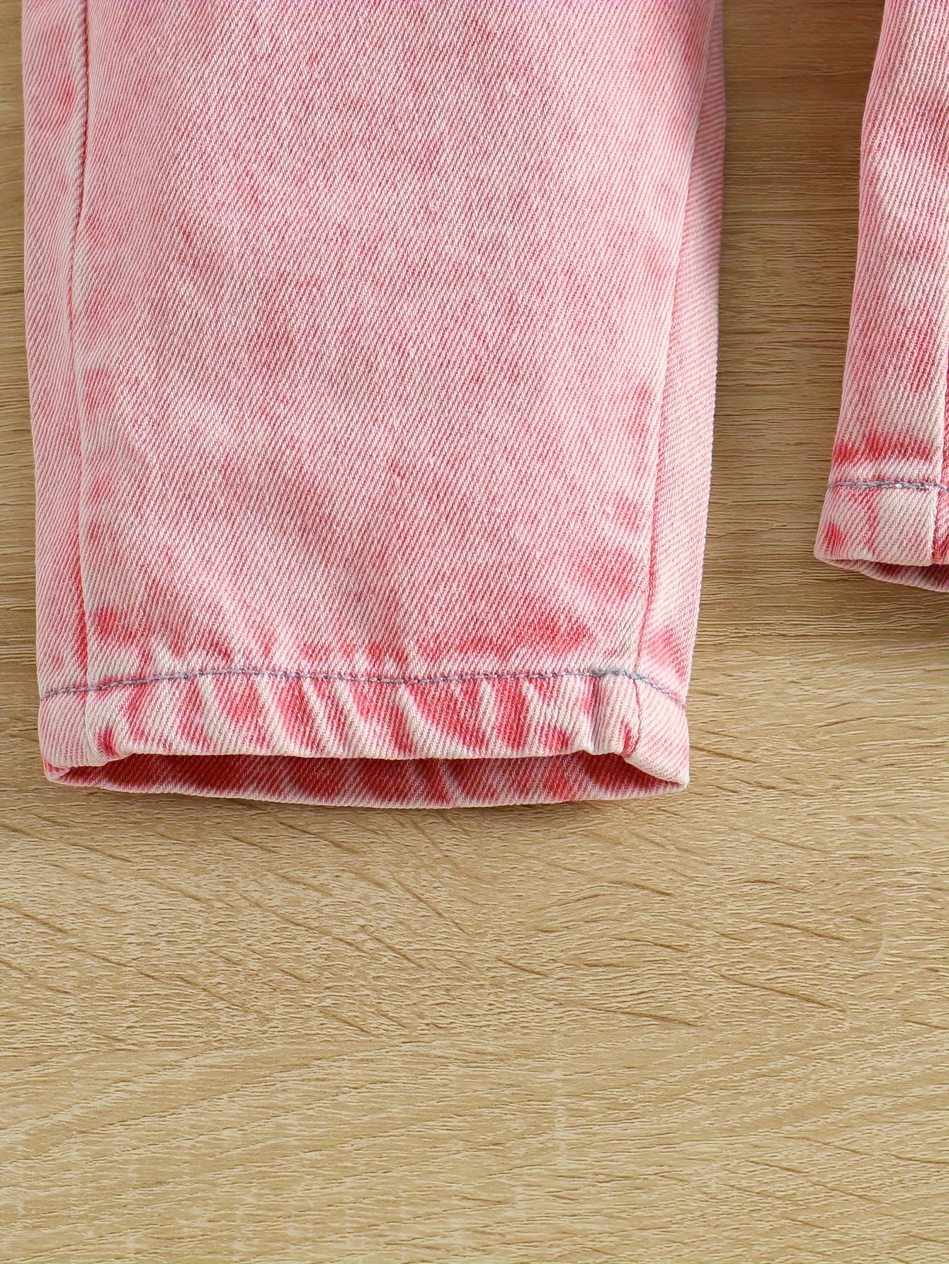 Baby Girl Denim Overalls with Alphabet Pattern Ripped Details Cotton Blend Spring Fall