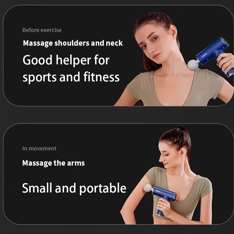 Massage Gun with 6 Heads Rechargeable Body Massager for Fitness and Muscle Recovery