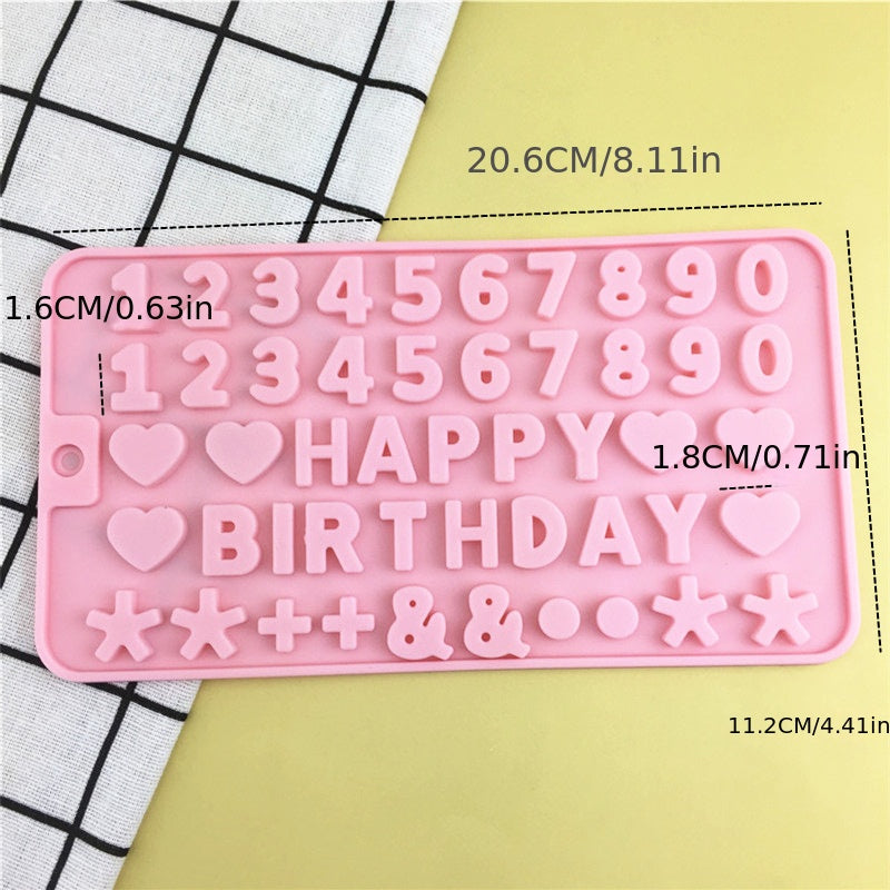 Silicone Alphanumeric Chocolate Mold for Candy Fondant Baking 3D Design