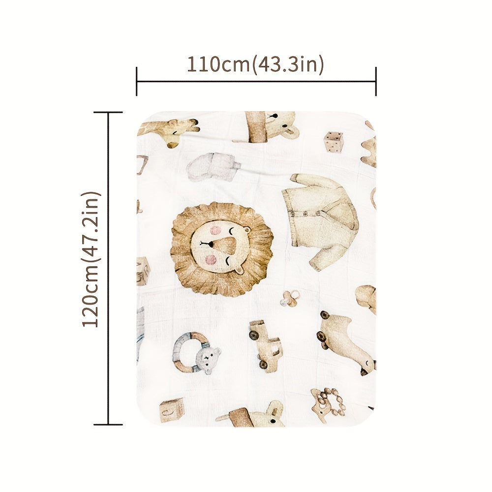 Manta de muselina de algodón de bambú con estampado digital para recién nacidos 1 pieza