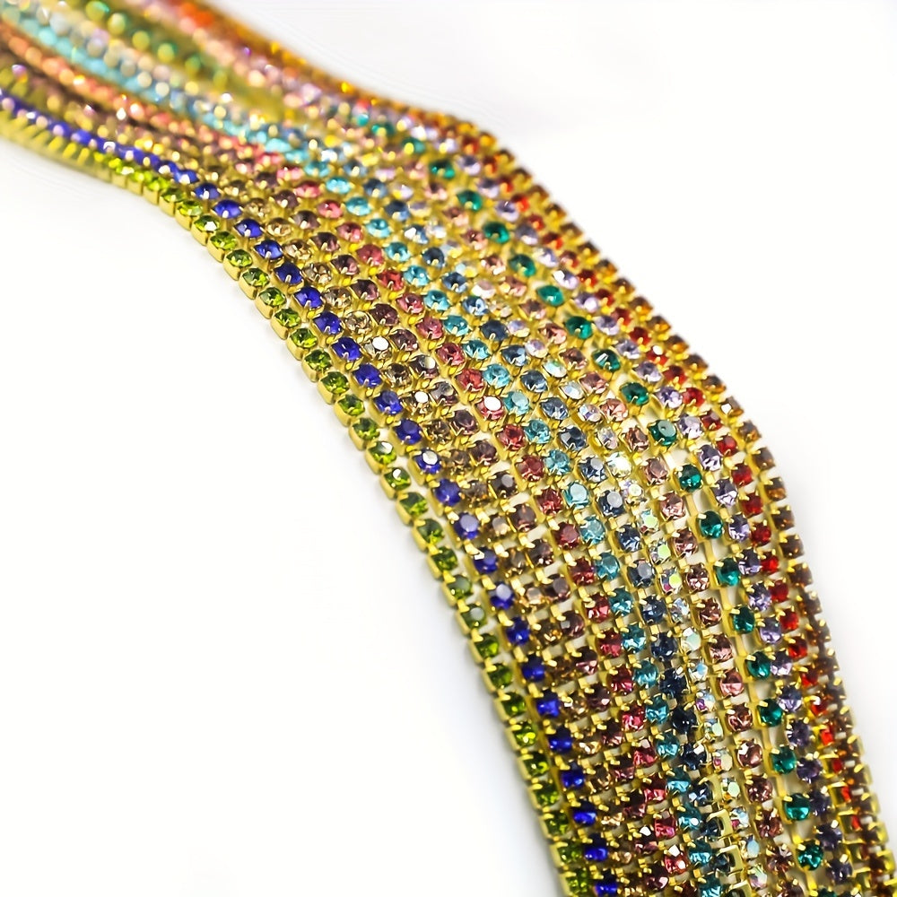 10 Yards Glitter Crystal Rhinestone Chain for Sewing and DIY Jewelry Making