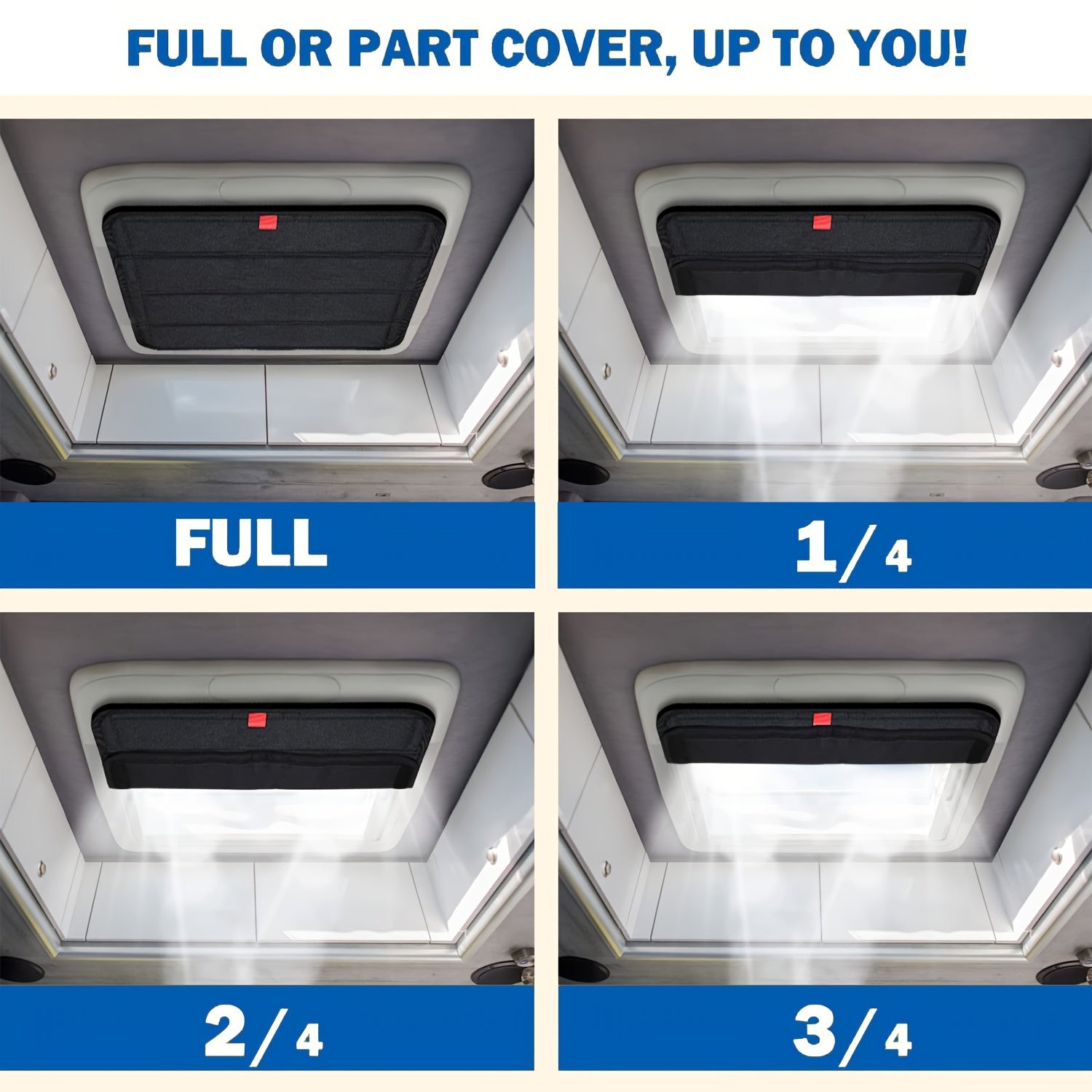 RV Blackout Sunshade Curtain for Windows Privacy Block Camping Trailer