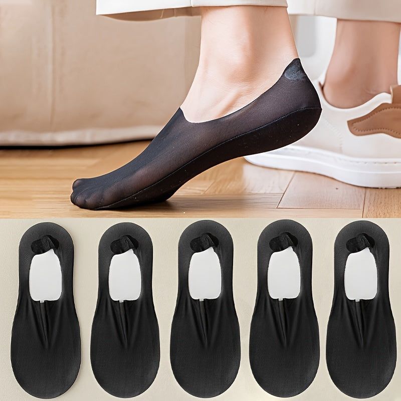 Men's No-Show Socks Set of 5 Breathable Mesh Lightweight Sweat-Wicking Odor-Resistant