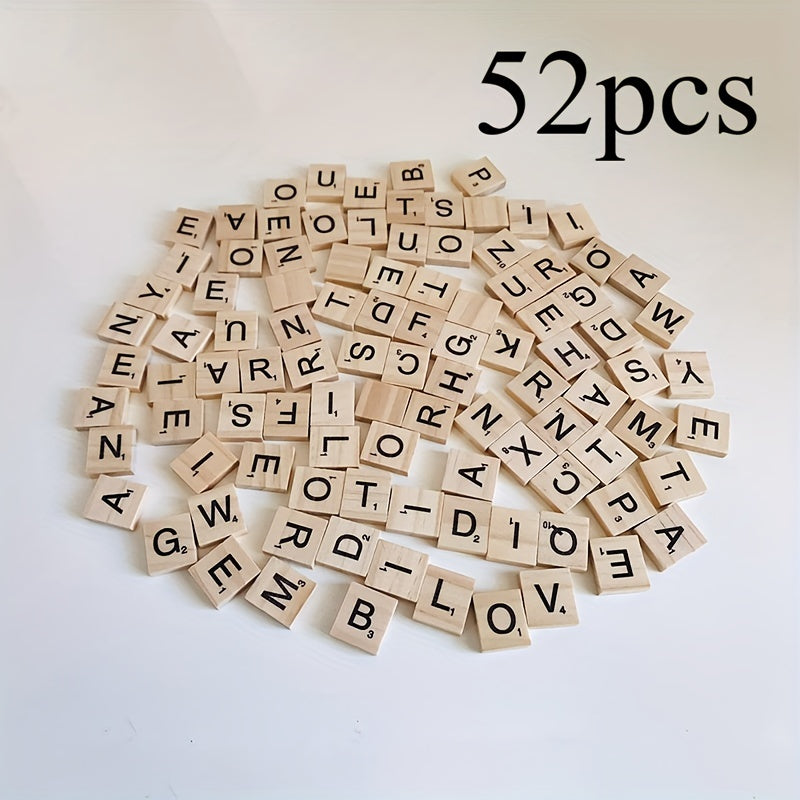 Wooden Letter Tiles Set 52/100/200 Pieces for Crafting Word Games and Coasters