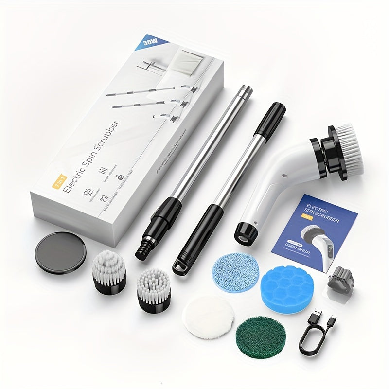 2024 Cordless Electric Scrubber Set with High-Definition Display, 8+2 Speed, Portable for Bathroom Kitchen Tile Car