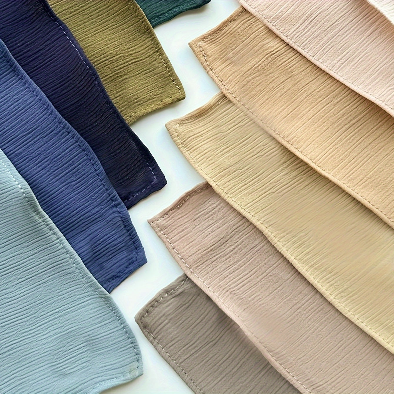 Women Chiffon Hijab Lightweight Silky Polyester Scarf with Pleated Detailing