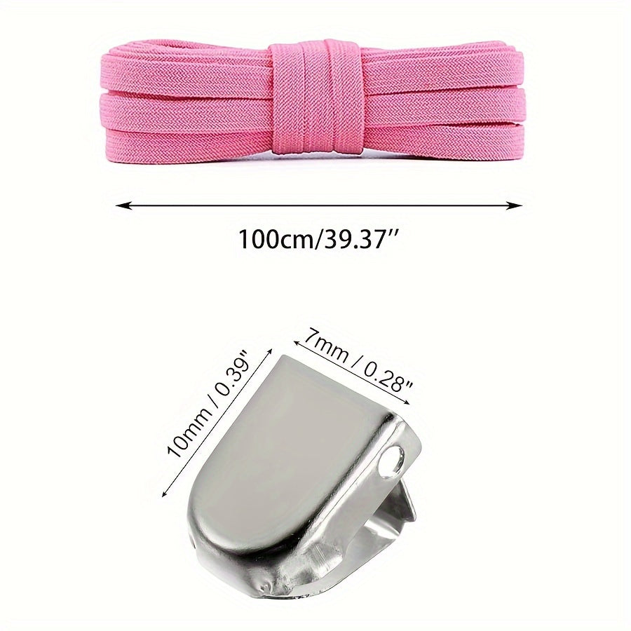 Unisex No-Tie elastik rangli oyoq kiyimlari uchun lentalar - 1 juft