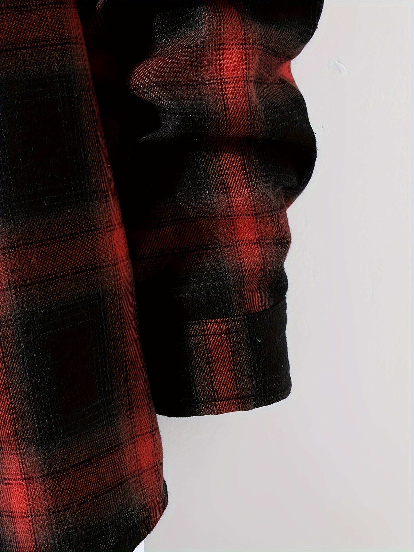 Men's Casual Plaid Long Sleeve Shirt Made of 100% Polyester for Spring Fall