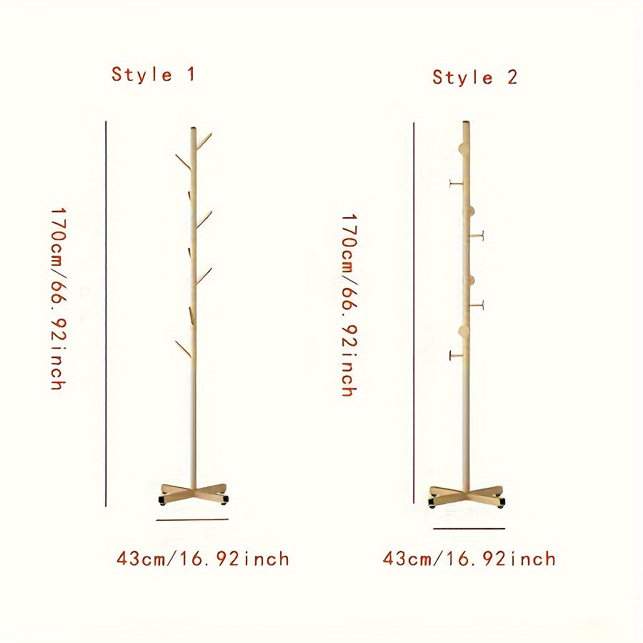 Metal Coat Storage Rack with Vertical Clothes Hanging Stand for Bedroom Bathroom Living Room Closet Office