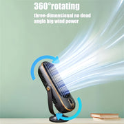 Portable Desktop Mini Fan with 5-Speed Settings Bladeless USB Powered Low Noise Digital Display Office Dorm Cooler