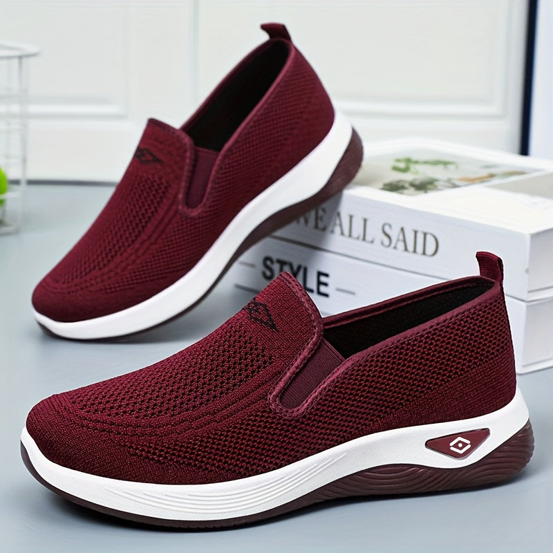 Women's Casual Sports Shoes Solid Color Slip-On Comfortable All-Season