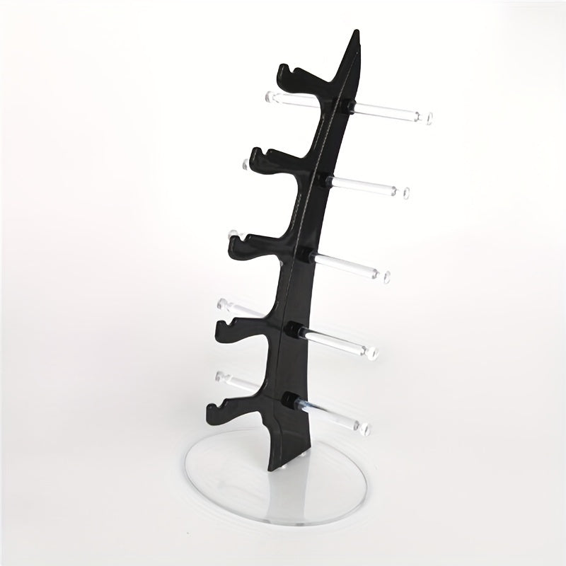 Элегантная 5-уровневая акриловая подставка для солнцезащитных очков с прочной основой для домашнего и розничного использования. Прозрачный пластиковый держатель помогает организовать очки и обеспечивает легкий доступ.