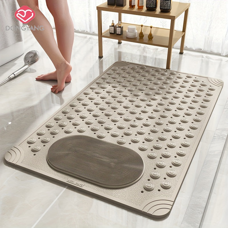Anti-Slip Shower Mat with Drain Holes and Suction Cups for Bathroom Safety