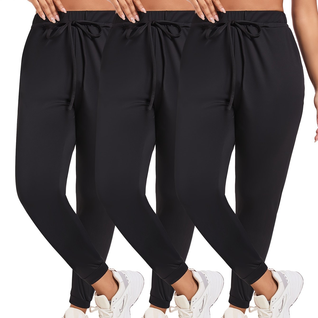 Women's Large Yoga Leggings Set 3 Piece Casual Drawstring Sports Easy Wear