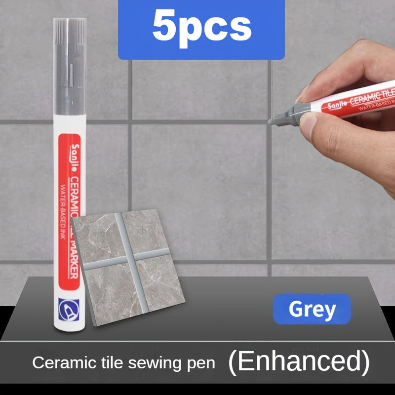 White Waterproof Tile Grout Pen for Bathroom Floor Repair 1/3/5pcs