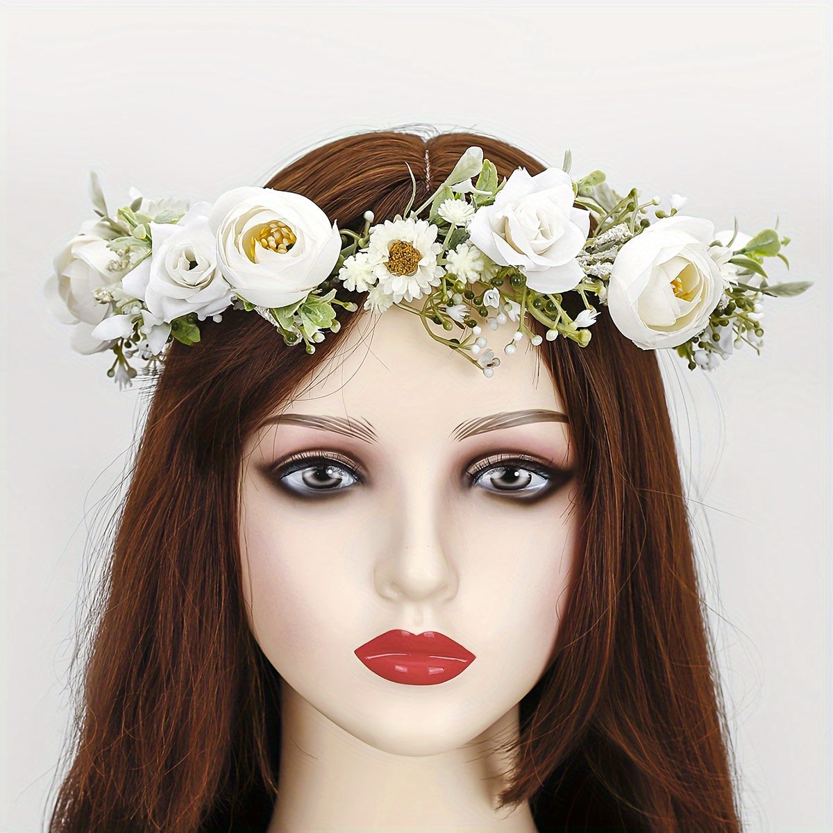 Bayramlar va yozgi partiyalar uchun ayollar moda aksessuari uchun faux gulchambar qiroli