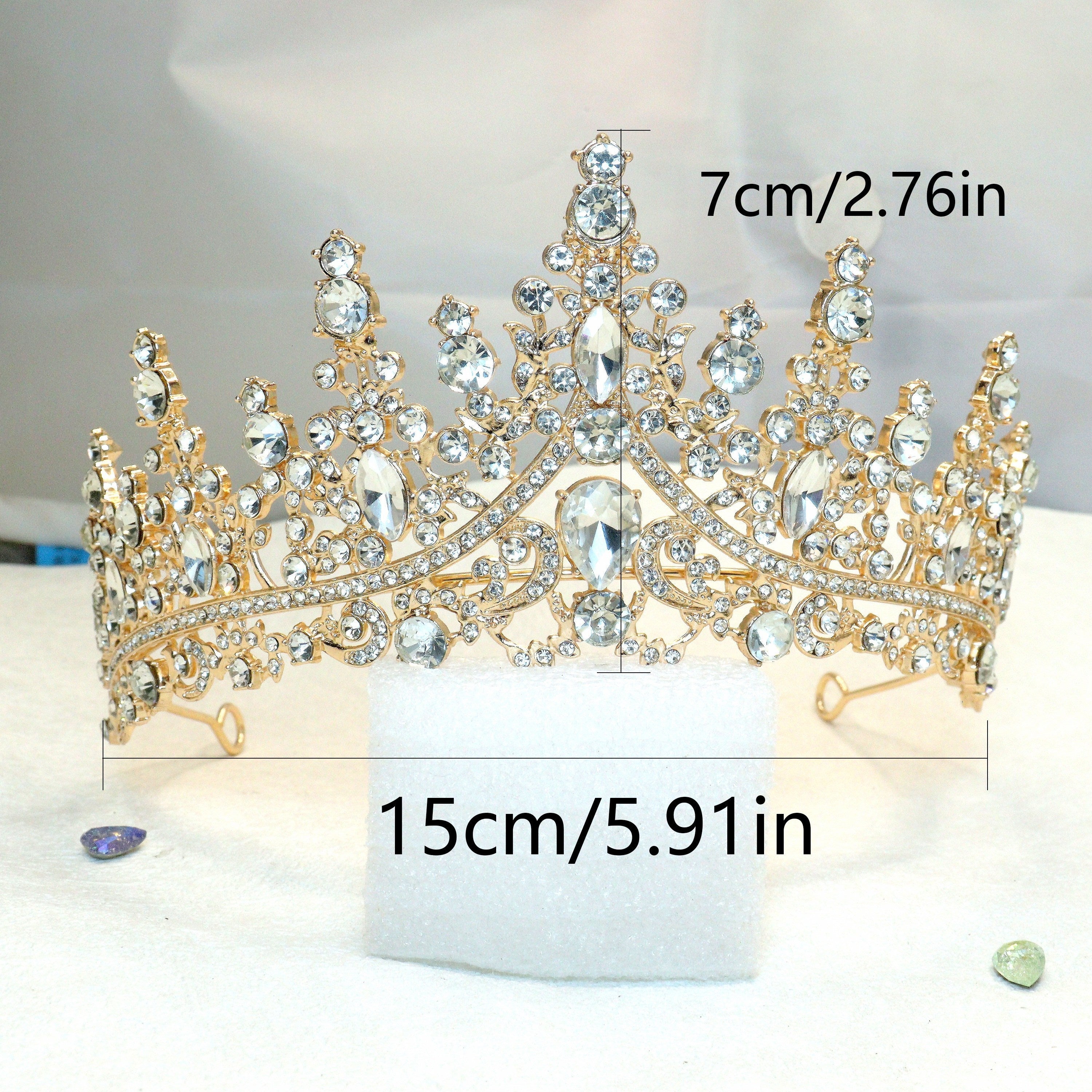 Rhinestone Leaf Crown Tiara for Bridal Princess Costume Wedding Party Accessories