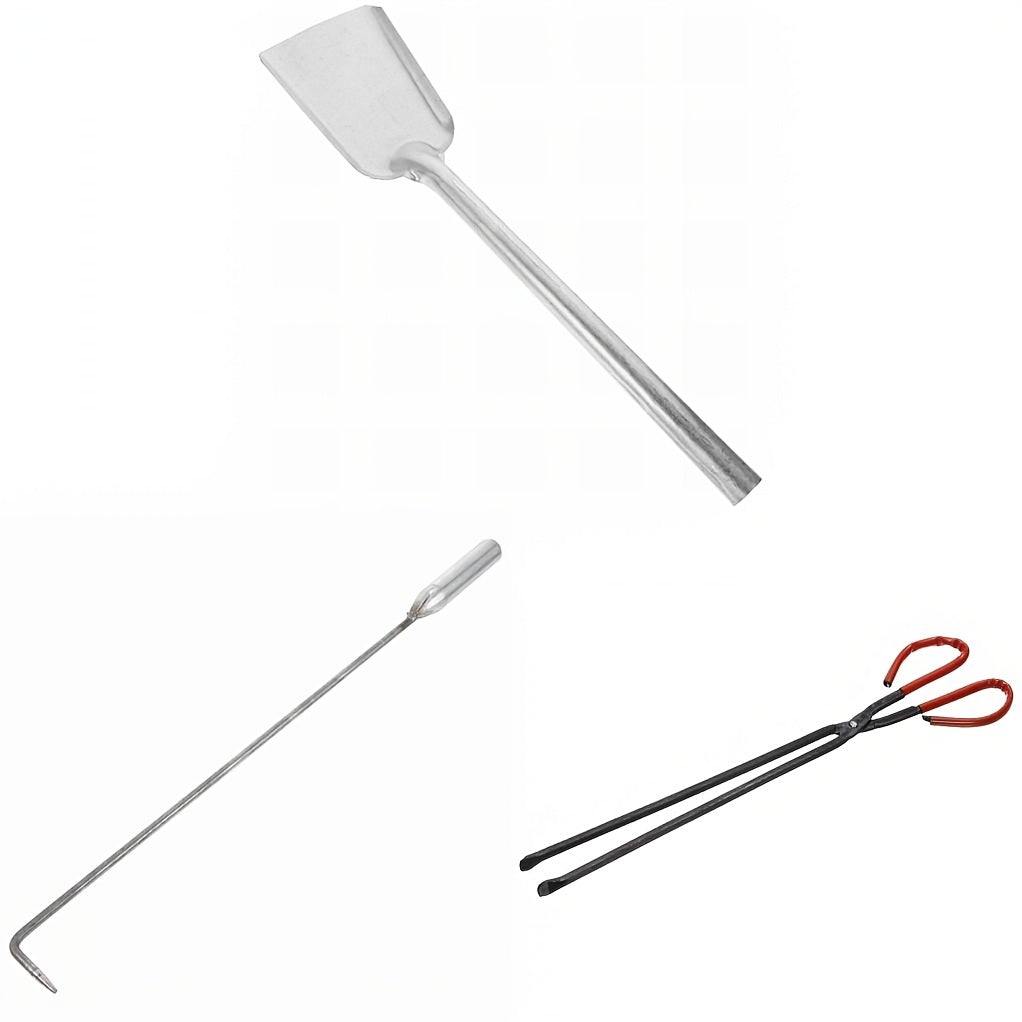 Heavy Duty 3-Piece Metal BBQ Grill Tools Set with Long Handles for Outdoor Cooking