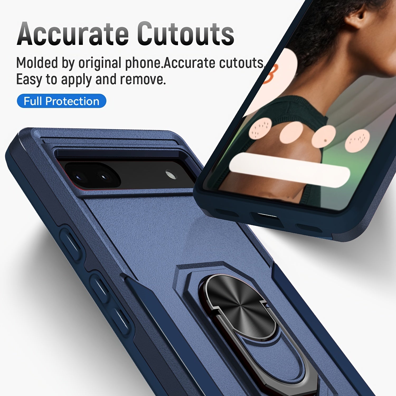 Shockproof Magnetic Phone Case with Metal Ring for Google Pixel 6 7 8 6a 7 Pro 8 Pro 8a