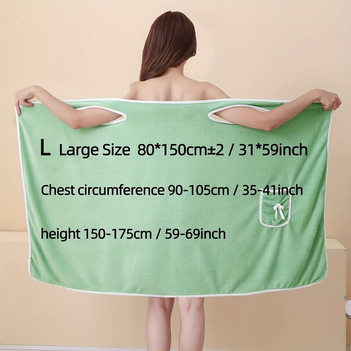 Women's Bath Towel with Pocket Absorbent and Adjustable for Bathroom and Home