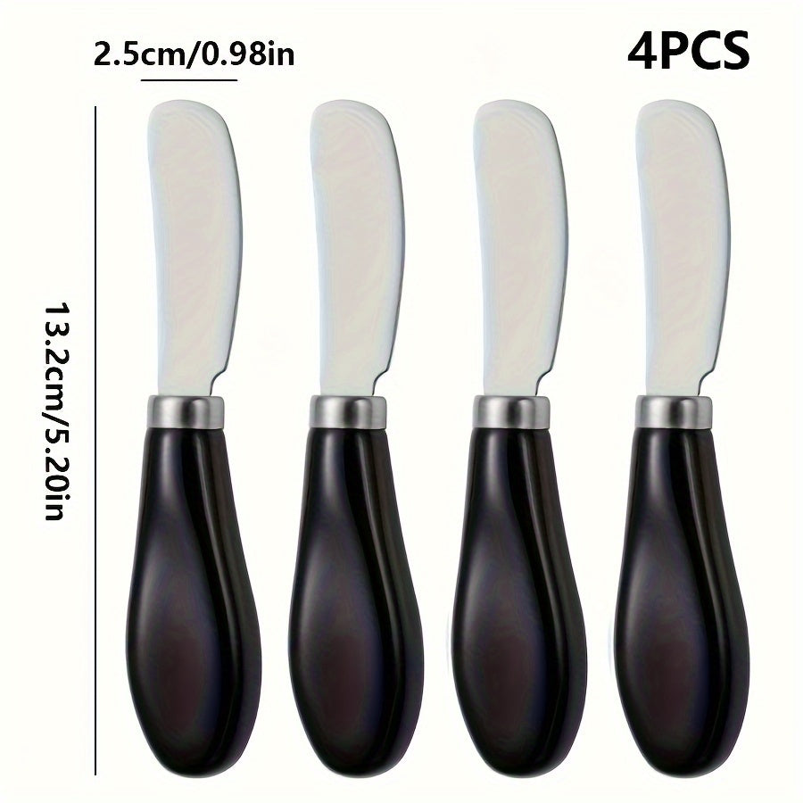 Stainless Steel Cheese Knife Set with Ceramic Handles for Spreading and Cutting Bread