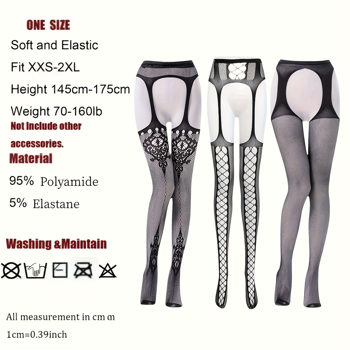 Women Fishnet Stockings Garter Belt Set Plus Size Exotic Roleplay