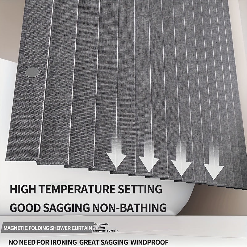 Plaid Water-Resistant Polyester Shower Curtain with Ripplefold Top and Metal Grommets