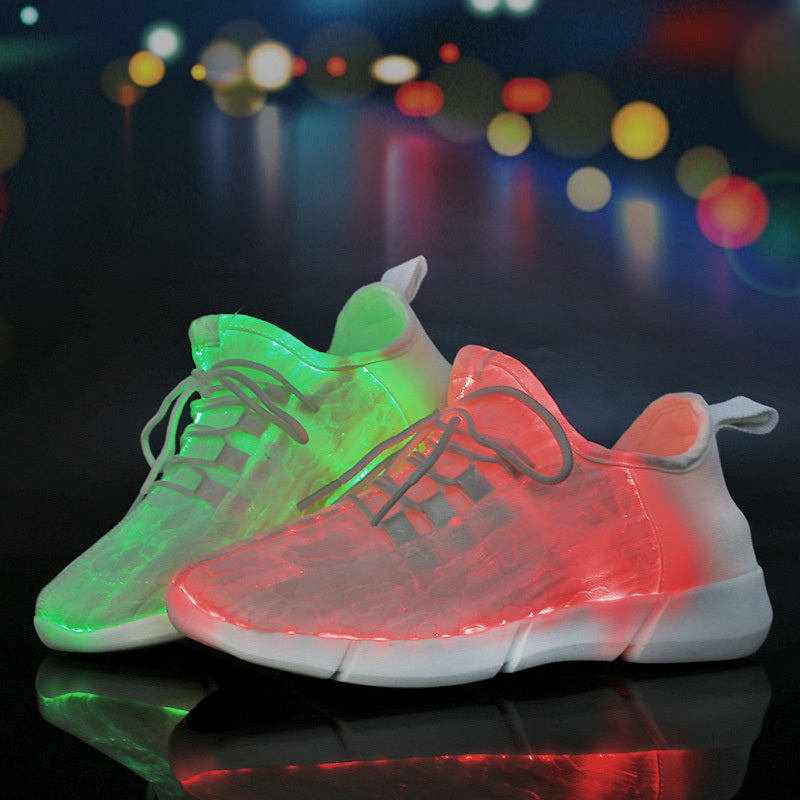Unisex Casual Luminous Sneakers Breathable LED Rechargeable Running Shoes