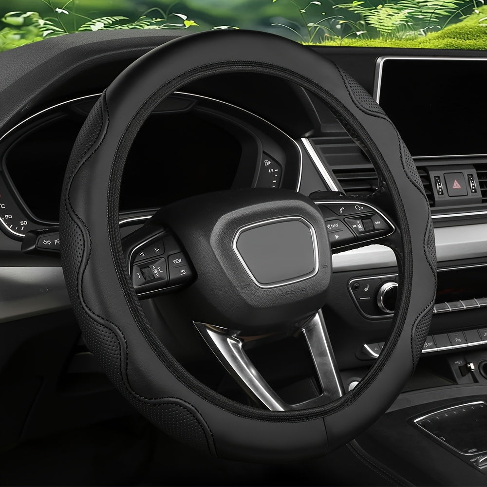 Universal Steering Wheel Cover Embossed Anti-Slip All-Season Car Interior