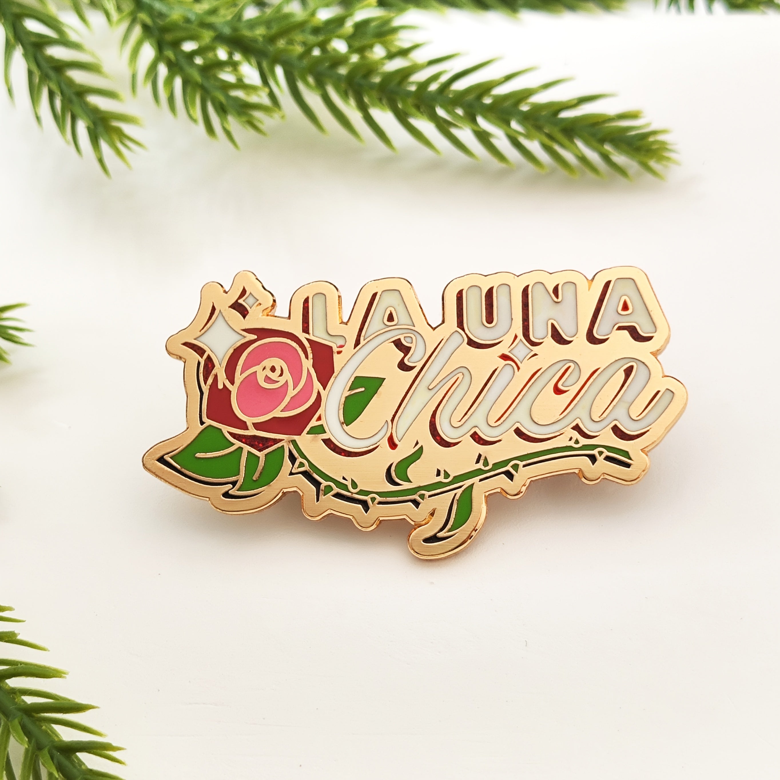 Elegant Alloy Brooch with Thorn Rose Design for Collars, Backpacks, Hats