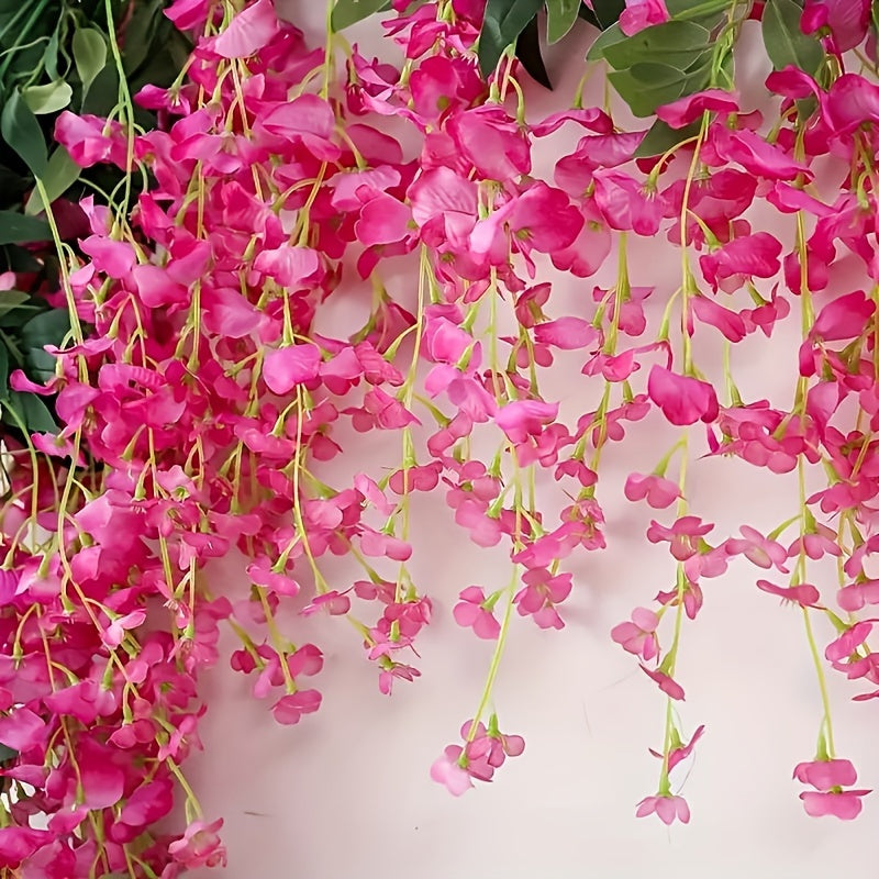 Guirnalda de glicinia artificial de 4 piezas, 173cm, enredaderas de flores falsas para hogar, jardín, arco de boda