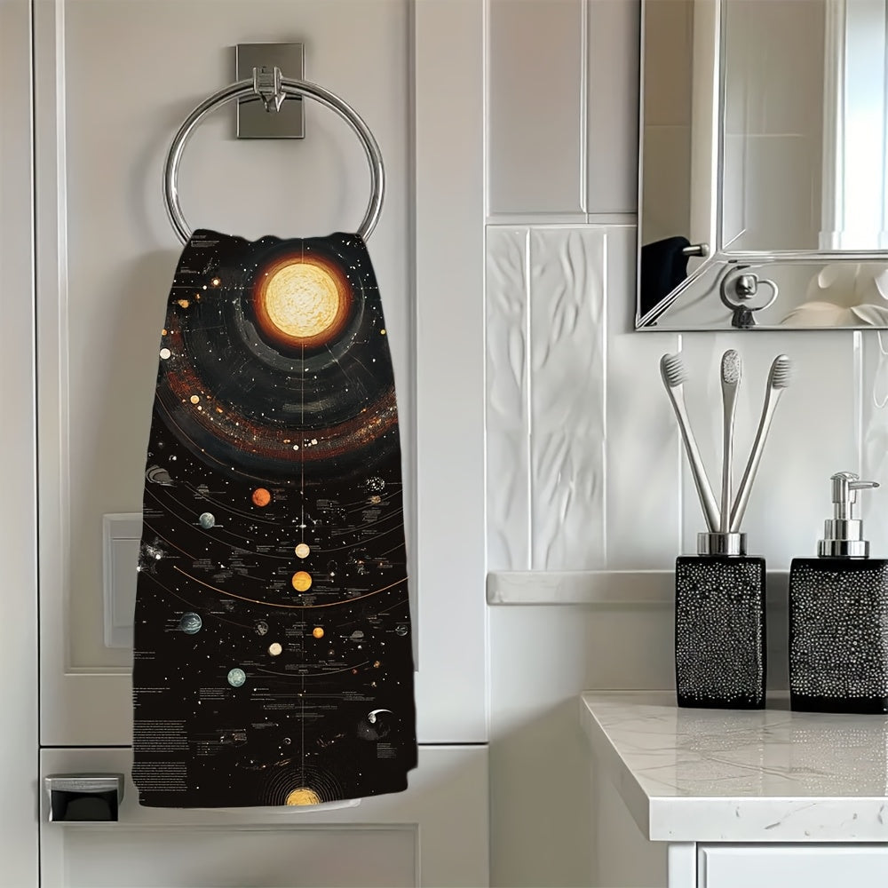 Set of 2 Space Universe Kitchen Towels 16x24 Inches Highly Absorbent Dish Towels