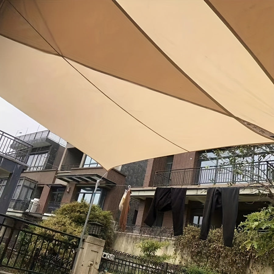 Polyester Rectangle Shade Sail for Patio Garden UV Block Foldable Portable Sun Shade Tent