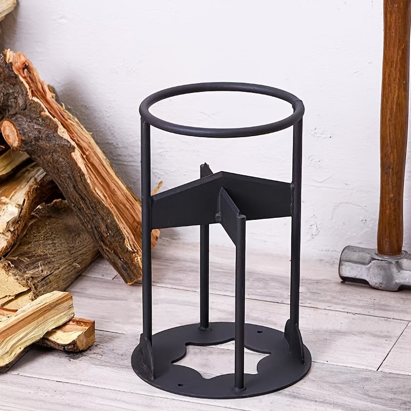 Carbon Steel Cross Firewood Splitter Manual Log Cutter for Camping and Home Use