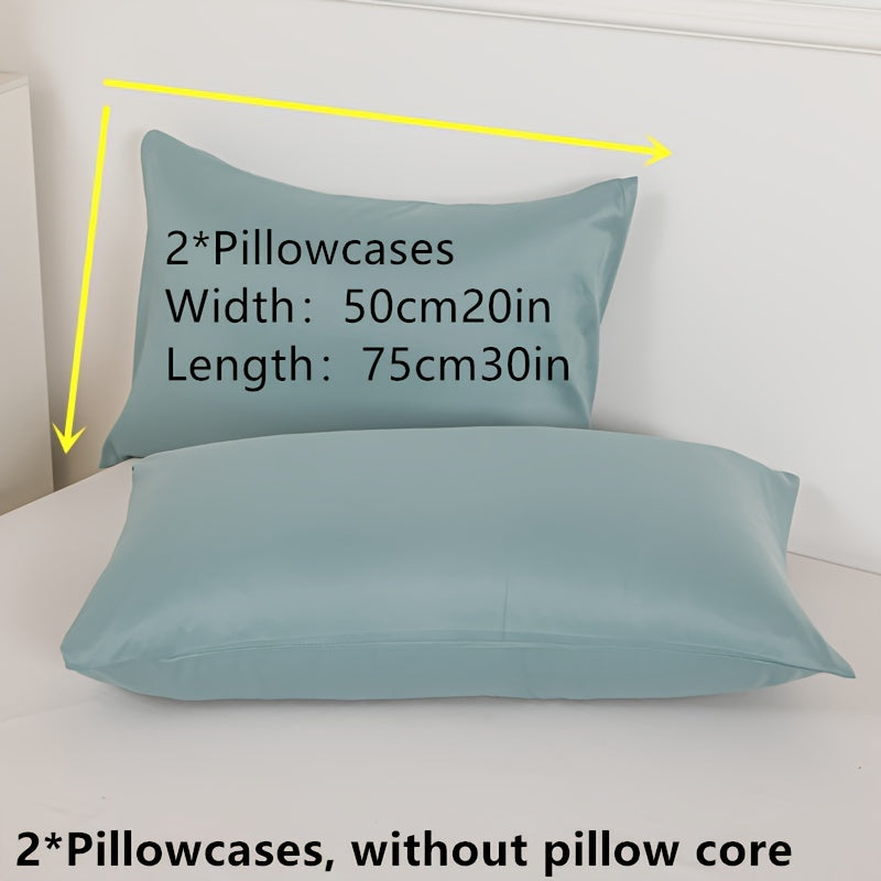 Yotoqxona uchun mo'ljallangan ikki rang-barang mustahkam polyester yostiq qoplamalari.