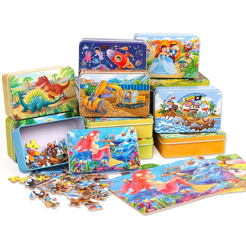 Wooden Jigsaw Puzzles Set for Preschool 60 Pieces Educational Toys in Assorted Colors