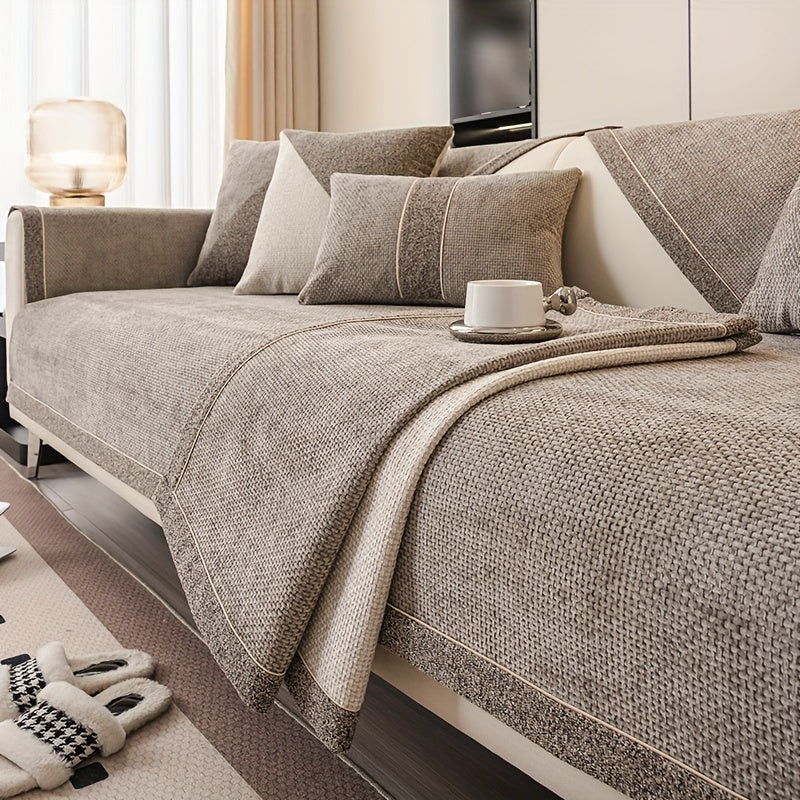 Чехол на диван из полиэстера противоскользящий, безопасный для домашних животных, моющийся в машине, подходит для различных размеров мебели