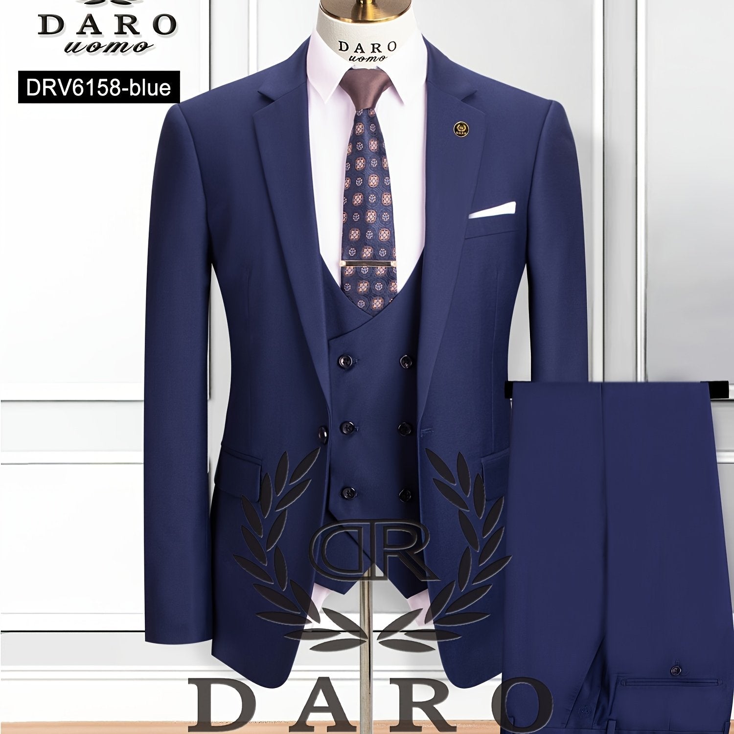 Men's Business Suit Set Jacket Vest Trousers Solid Polyester Woven Regular Fit