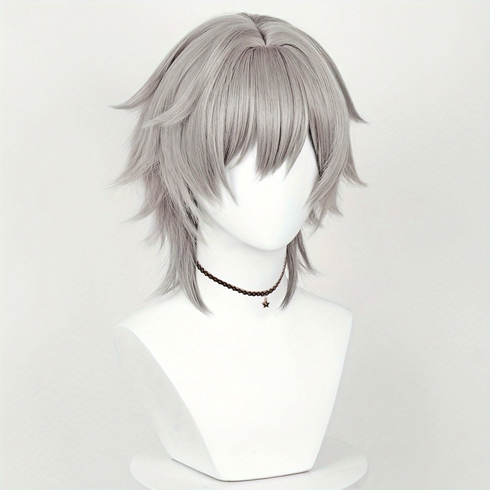 Gray Cosplay Wig with Bangs for Parties and Special Occasions