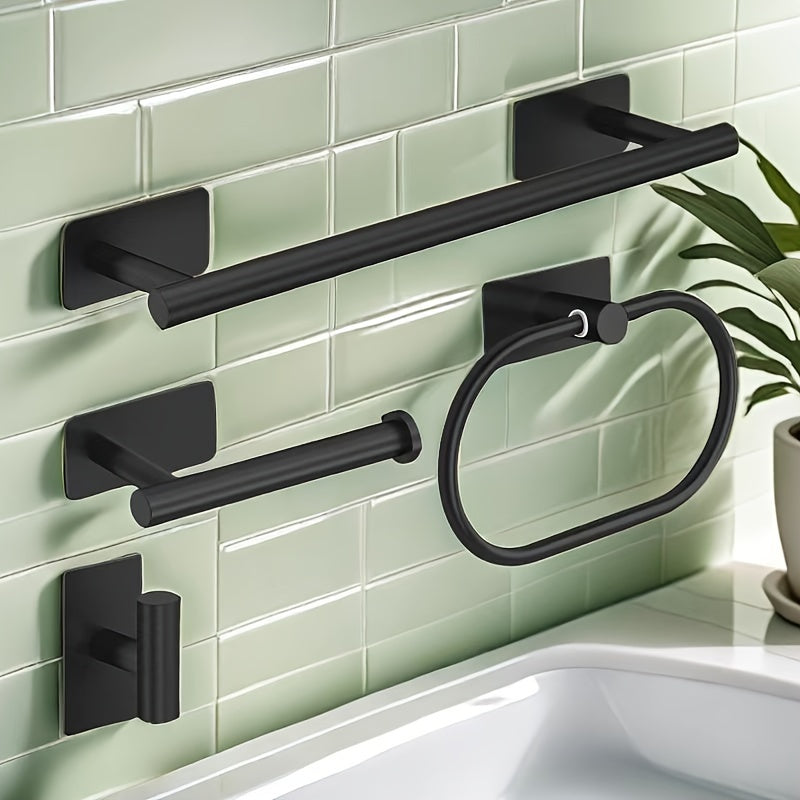 Набор из 4-х стальных полотенцедержателей без сверления, настенный монтаж для кухни, ванной, отеля