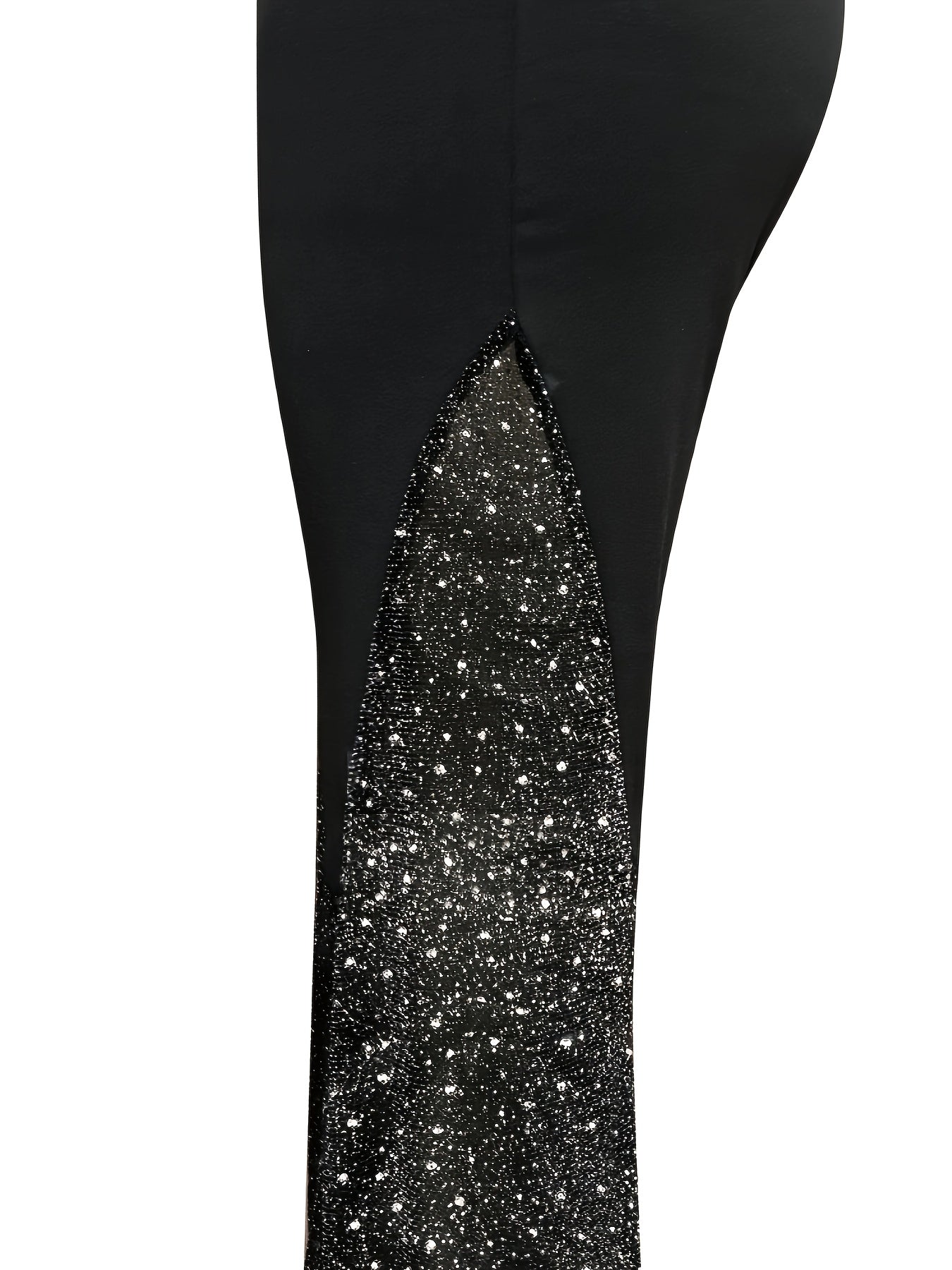 Plus Size Women's Wide Leg Pants Color Block Glitter Stretch Trousers