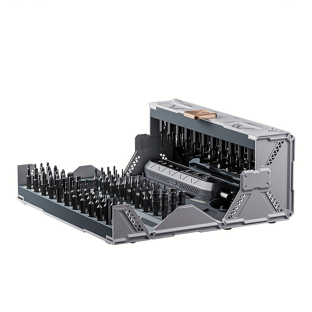 Электрический набор отверток с 3 режимами крутящего момента, складной дизайн, 160 прецизионных бит