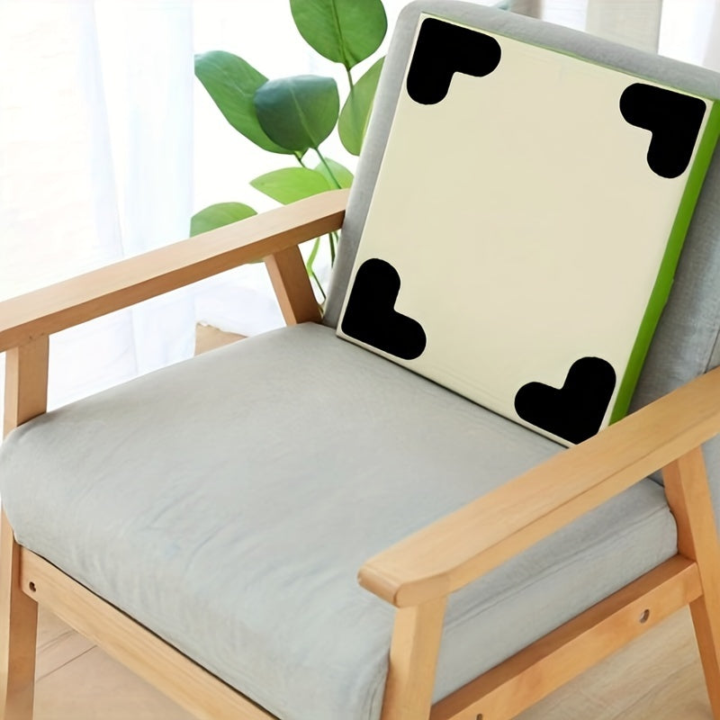 Juego de 4 agarradores de alfombra antideslizantes en forma de corazón para suelos de madera negra