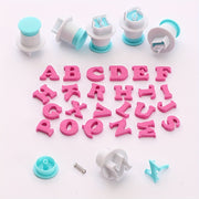 Set of 26 Alphabet and Number Cookie Fondant Cutters for Baking and Cake Decorating