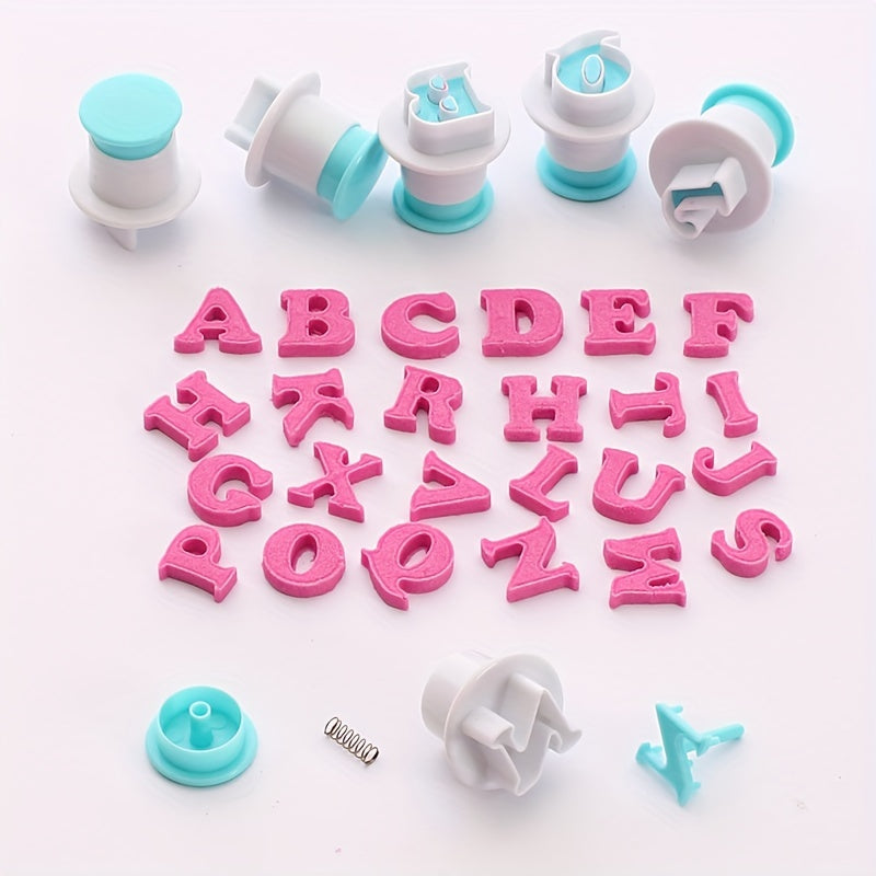 Set of 26 Alphabet and Number Cookie Fondant Cutters for Baking and Cake Decorating